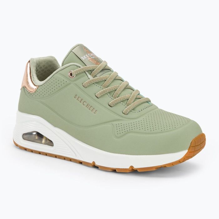 SKECHERS Uno Shimmer Away sage/rose gold/mesh