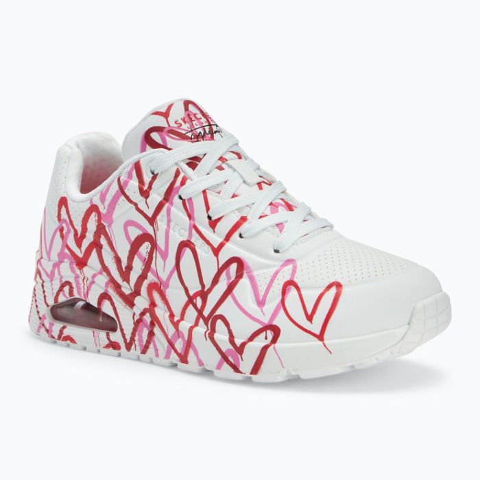 SKECHERS JGoldcrown Uno Spread The Love white/red/pink
